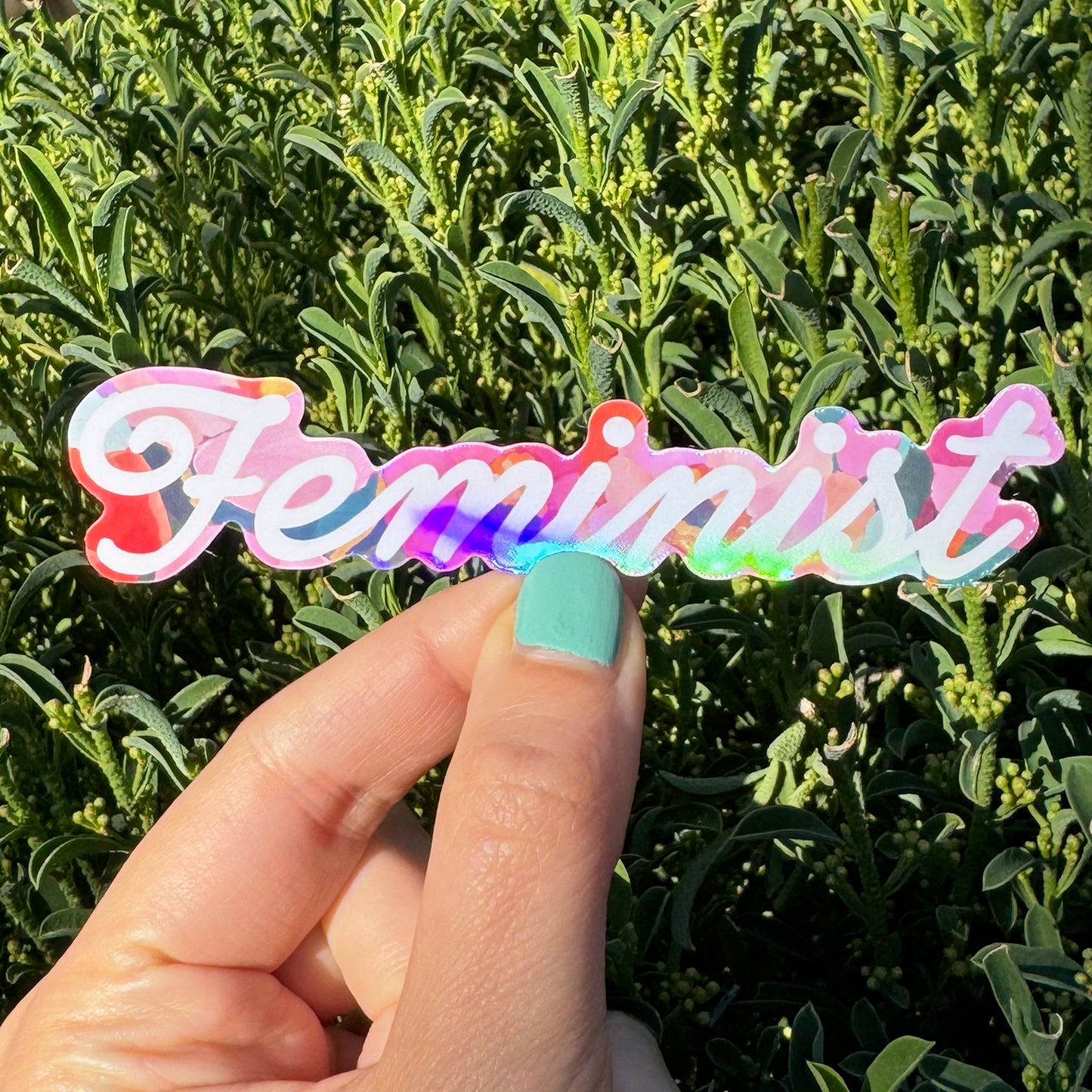 Holographic Feminist Vinyl Sticker