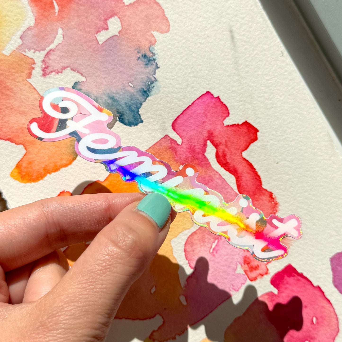 Holographic Feminist Vinyl Sticker
