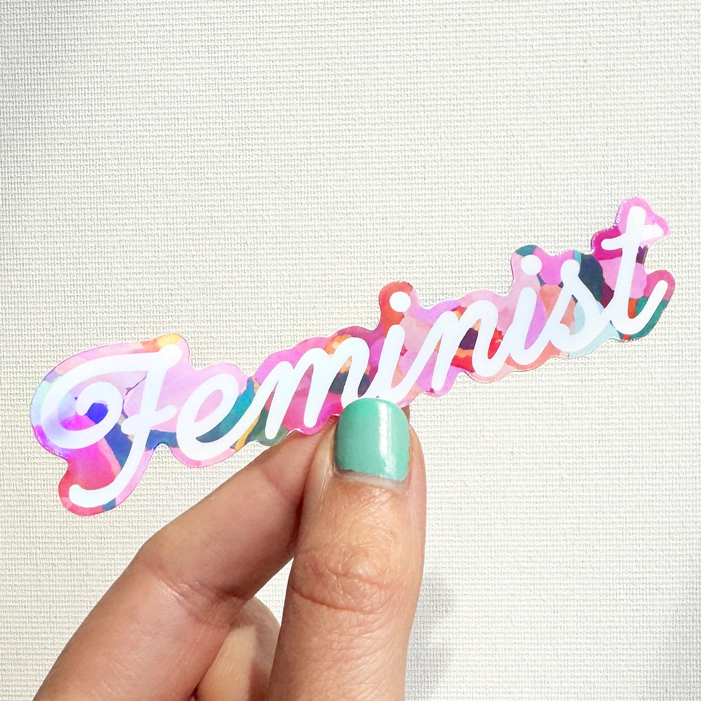 Holographic Feminist Vinyl Sticker