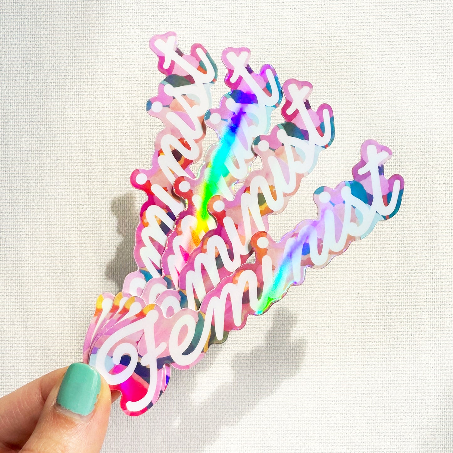 Holographic Feminist Vinyl Sticker