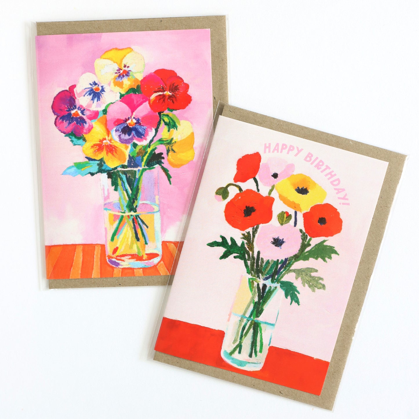 Pink Birthday Poppies Greeting Card