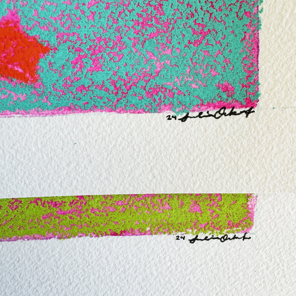 Silly Goose (Green) Original Oil Pastel Artwork