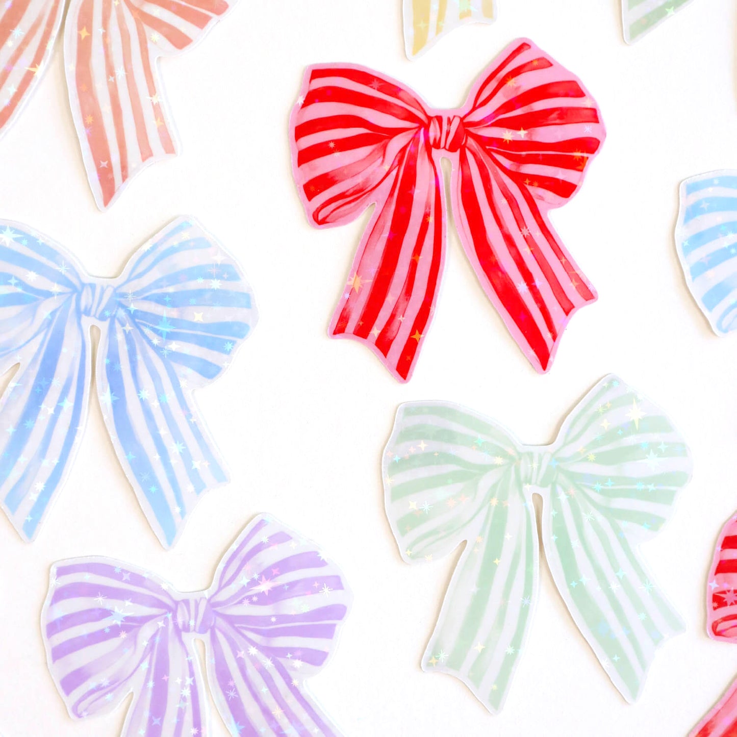 Watercolour Ribbon / Bow Sticker (6 Colours)