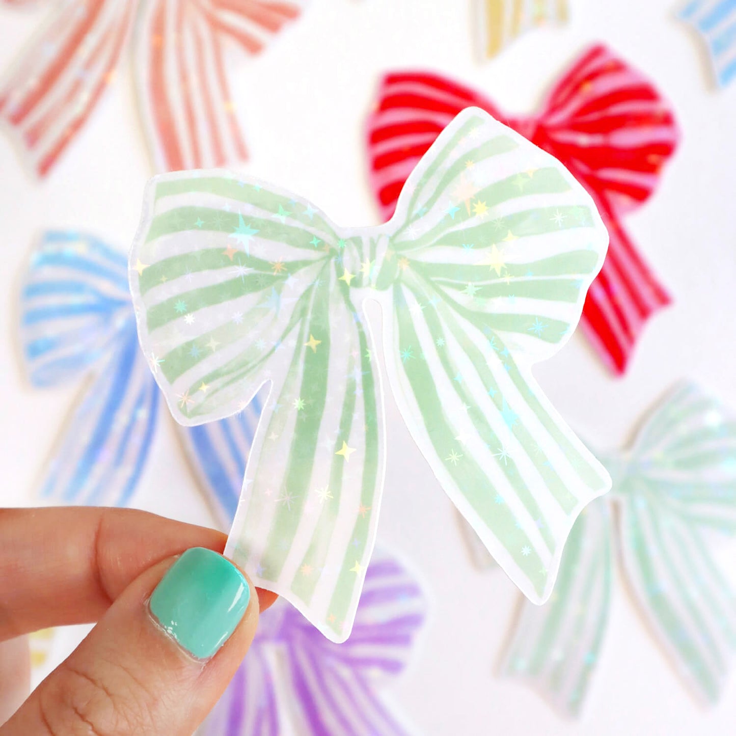 Watercolour Ribbon / Bow Sticker (6 Colours)