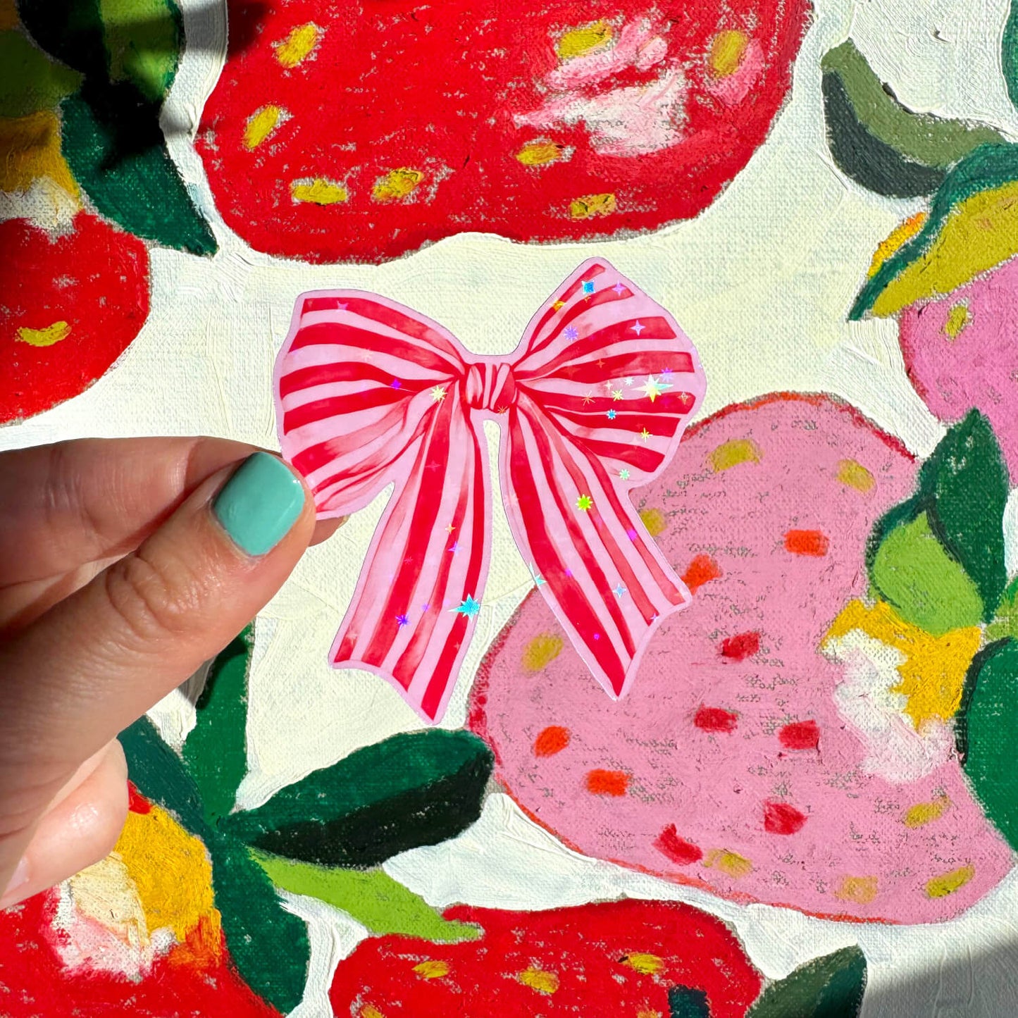 Watercolour Ribbon / Bow Sticker (6 Colours)