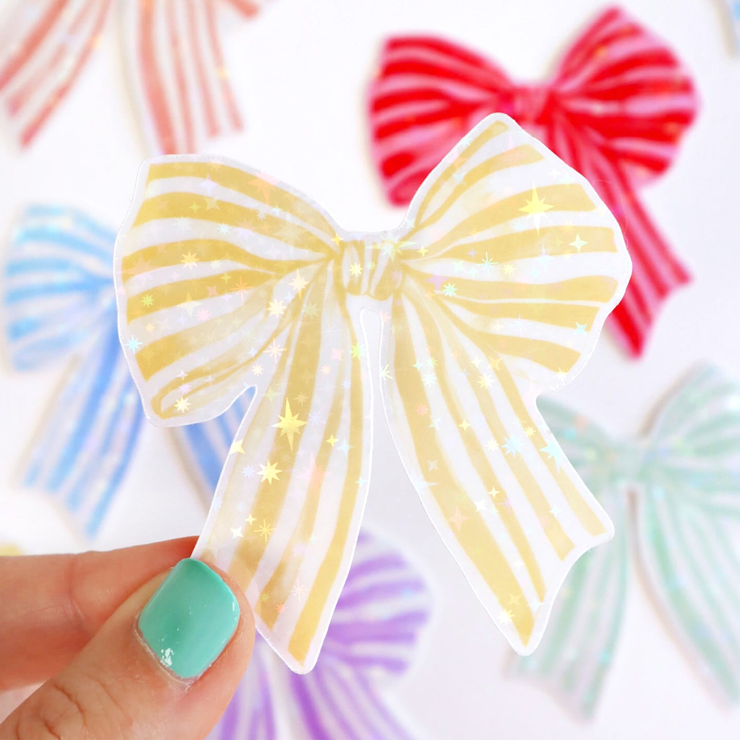 Watercolour Ribbon / Bow Sticker (6 Colours)