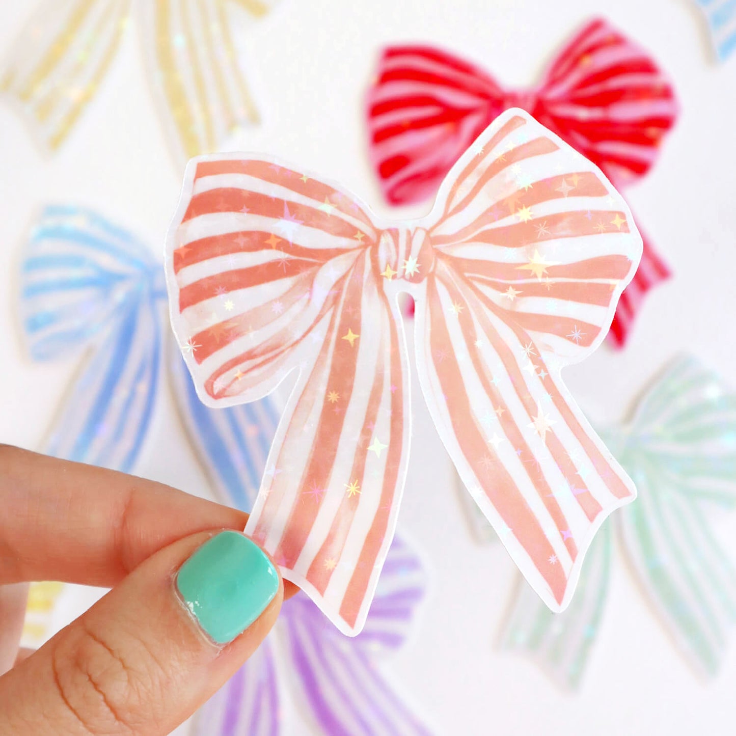 Watercolour Ribbon / Bow Sticker (6 Colours)