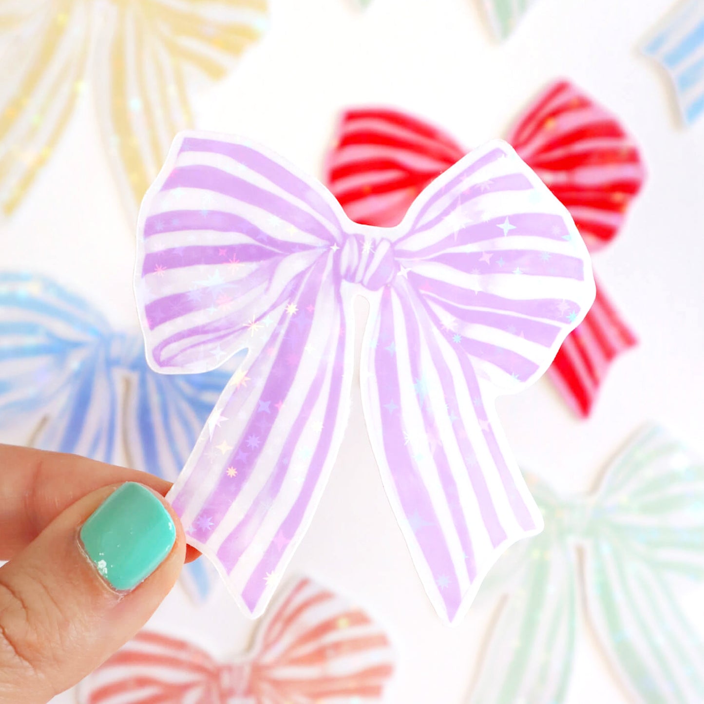 Watercolour Ribbon / Bow Sticker (6 Colours)