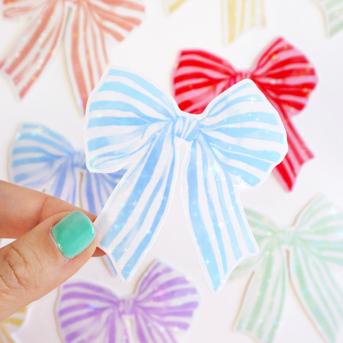 Watercolour Ribbon / Bow Sticker (6 Colours)