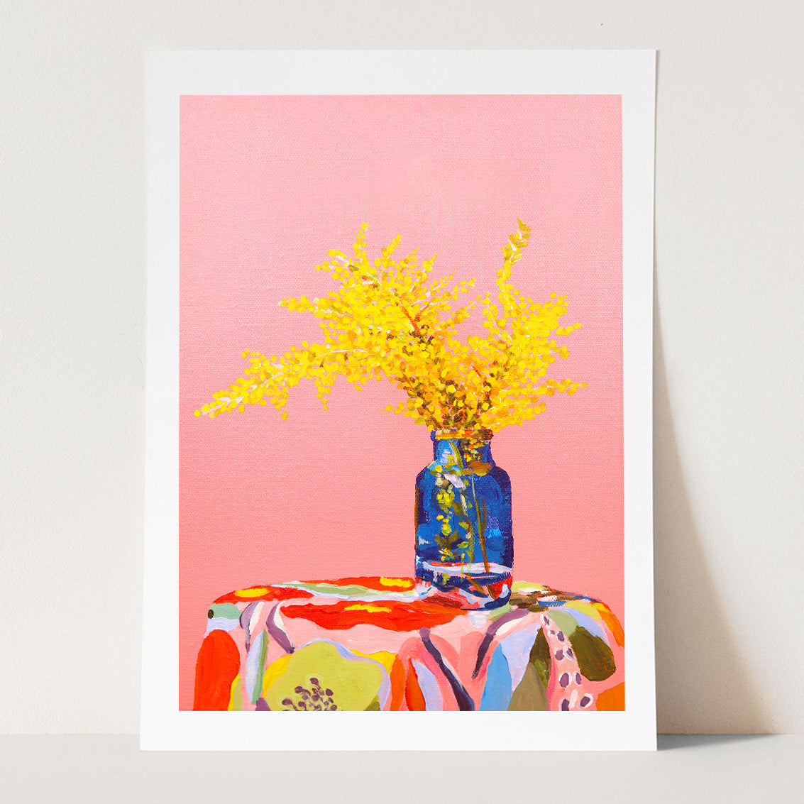 Pink Wattle Still Life Art Print