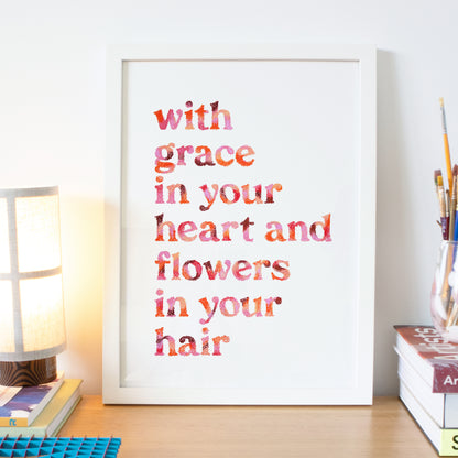 Grace In Your Heart Art Quote