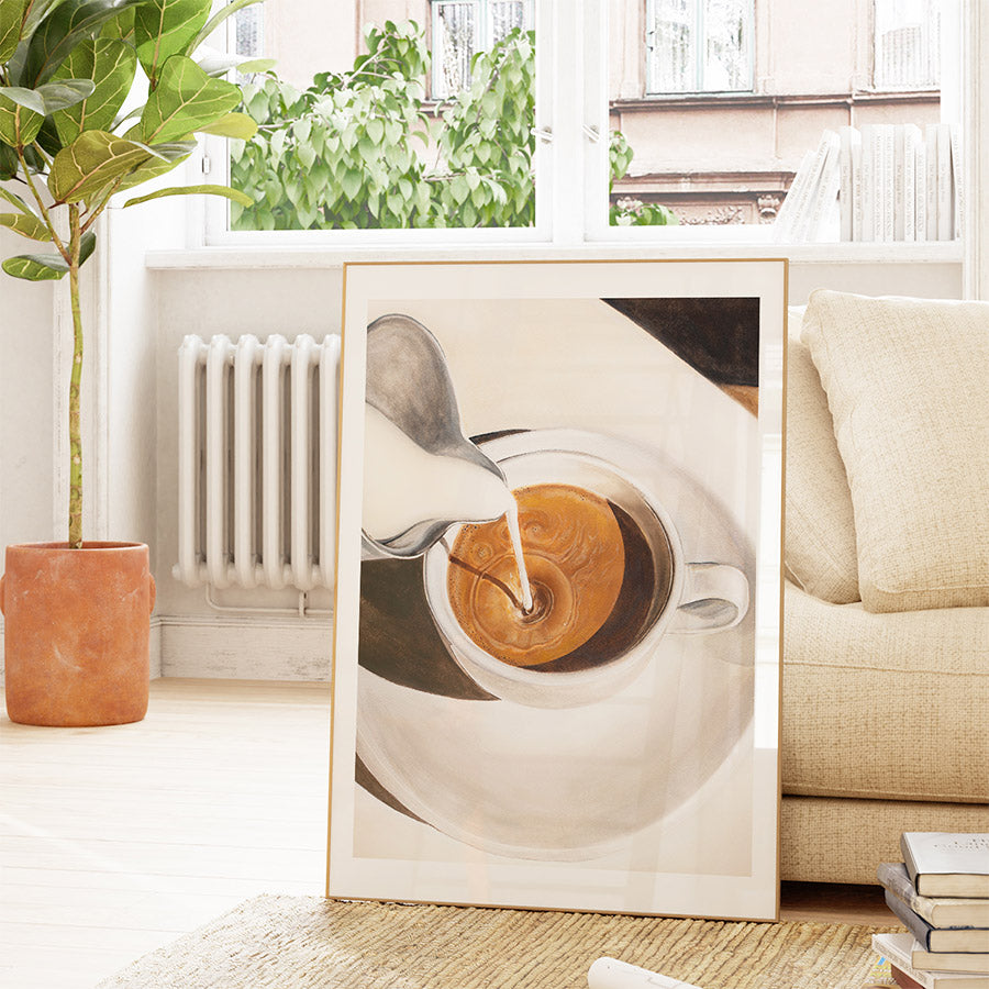 a picture of a coffee cup with a spoon in it