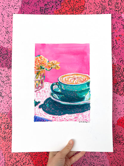 Pink Café Original Artwork