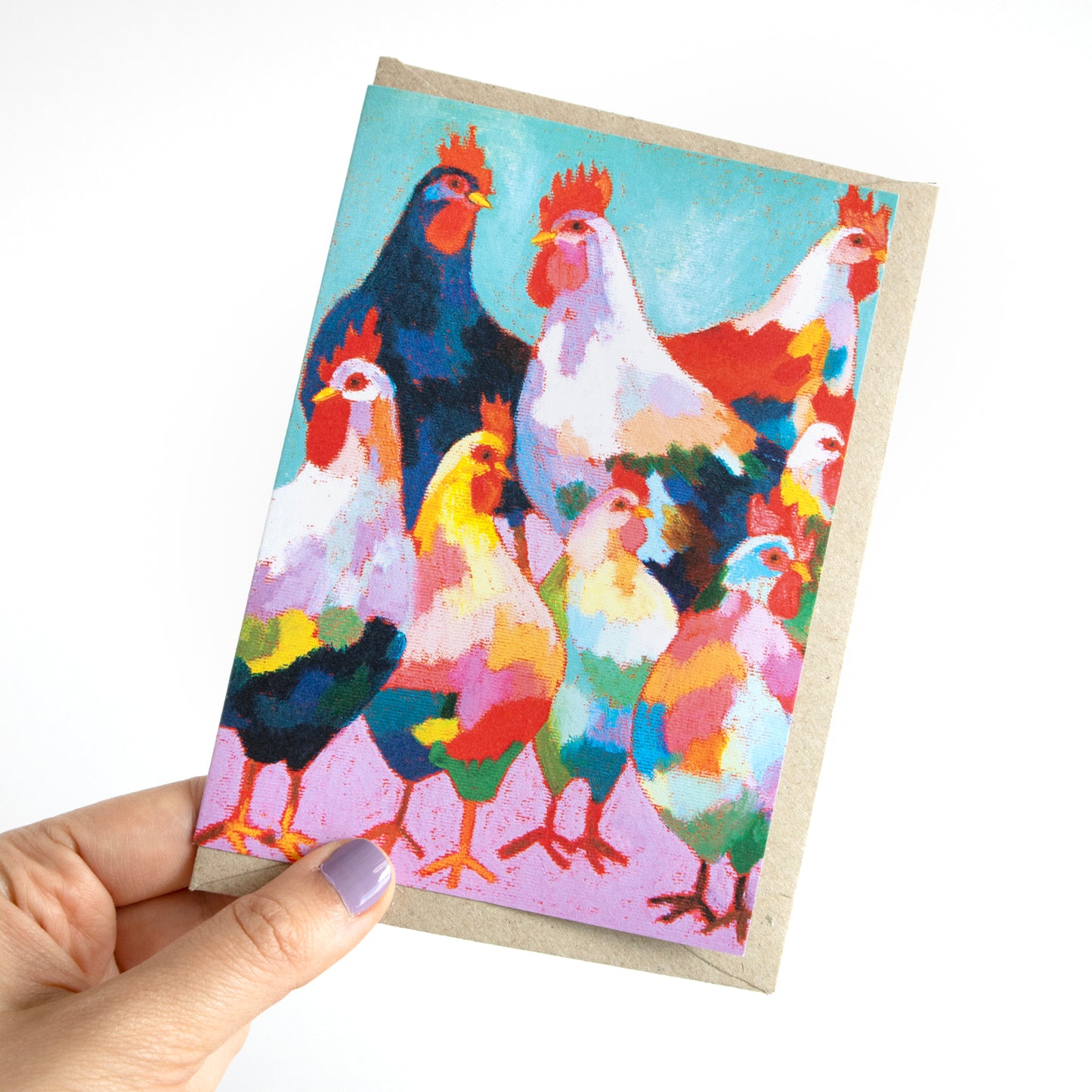 Happy Chickens Greeting Card