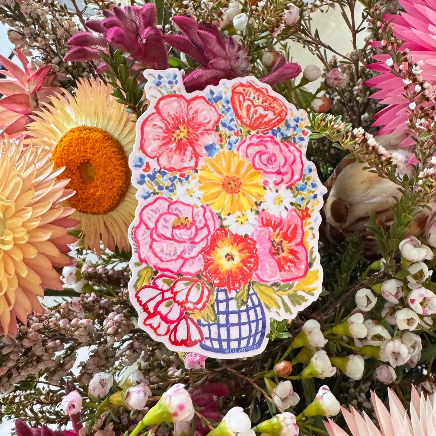 Scribbly Flower Bouquet Sticker