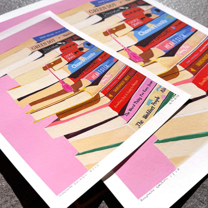 Book Stack Art Print