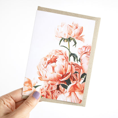 Pink Peonies Greeting Card