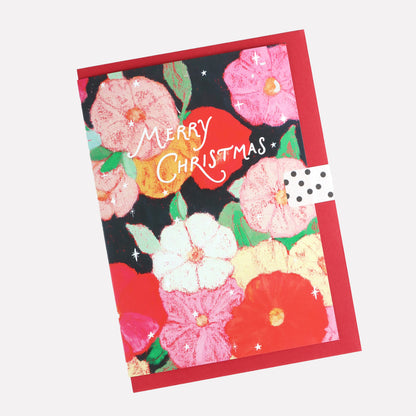 Floral Merry Christmas Greeting Card