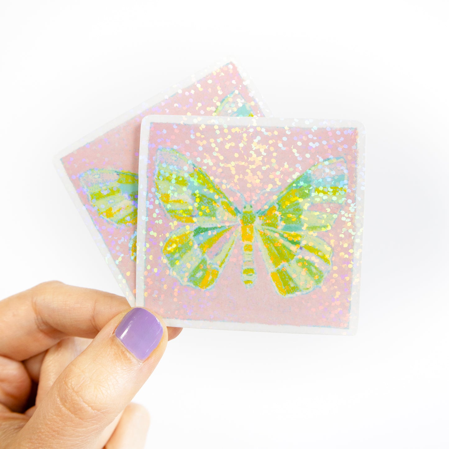 Luna Moth Glitter Vinyl Sticker