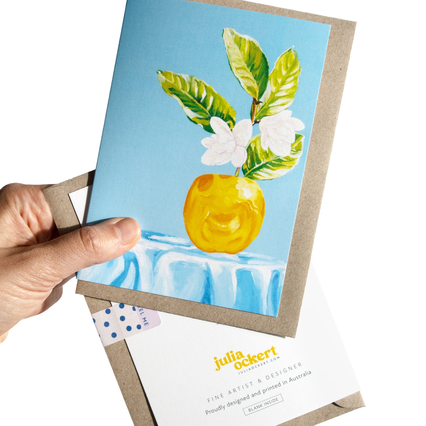 Yellow and Blue Still Life Flowers Greeting Card