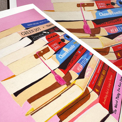 Book Stack Art Print