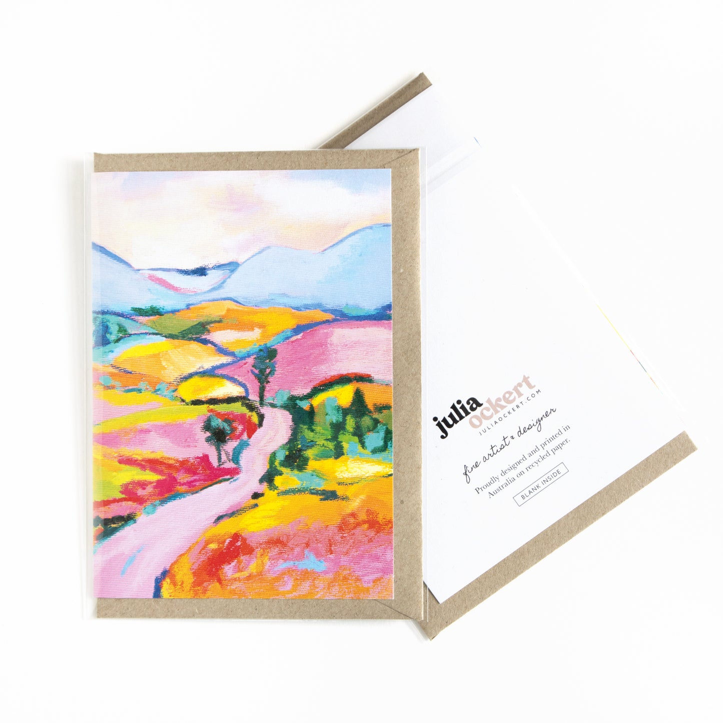 Oil Pastel Landscape Greeting Card