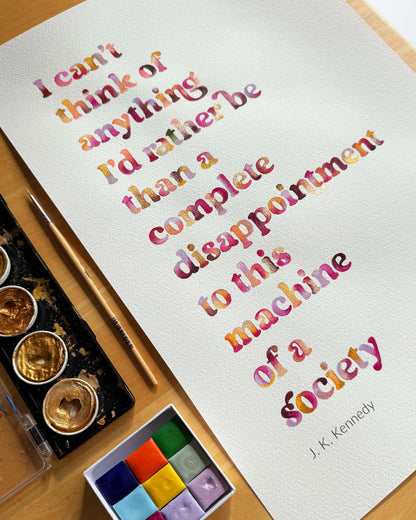Machine of a Society - Original Quote Painting
