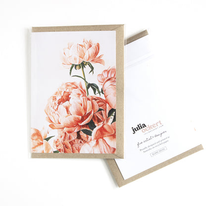 Pink Peonies Greeting Card