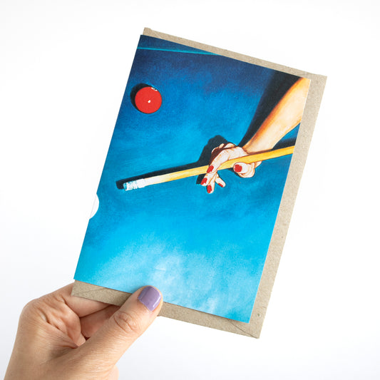 Retro Pool Table Greeting Card