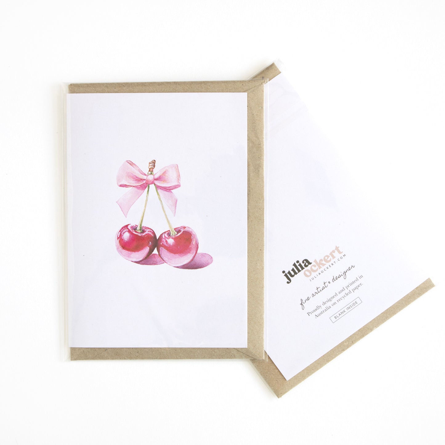 Demure Cherries Greeting Card