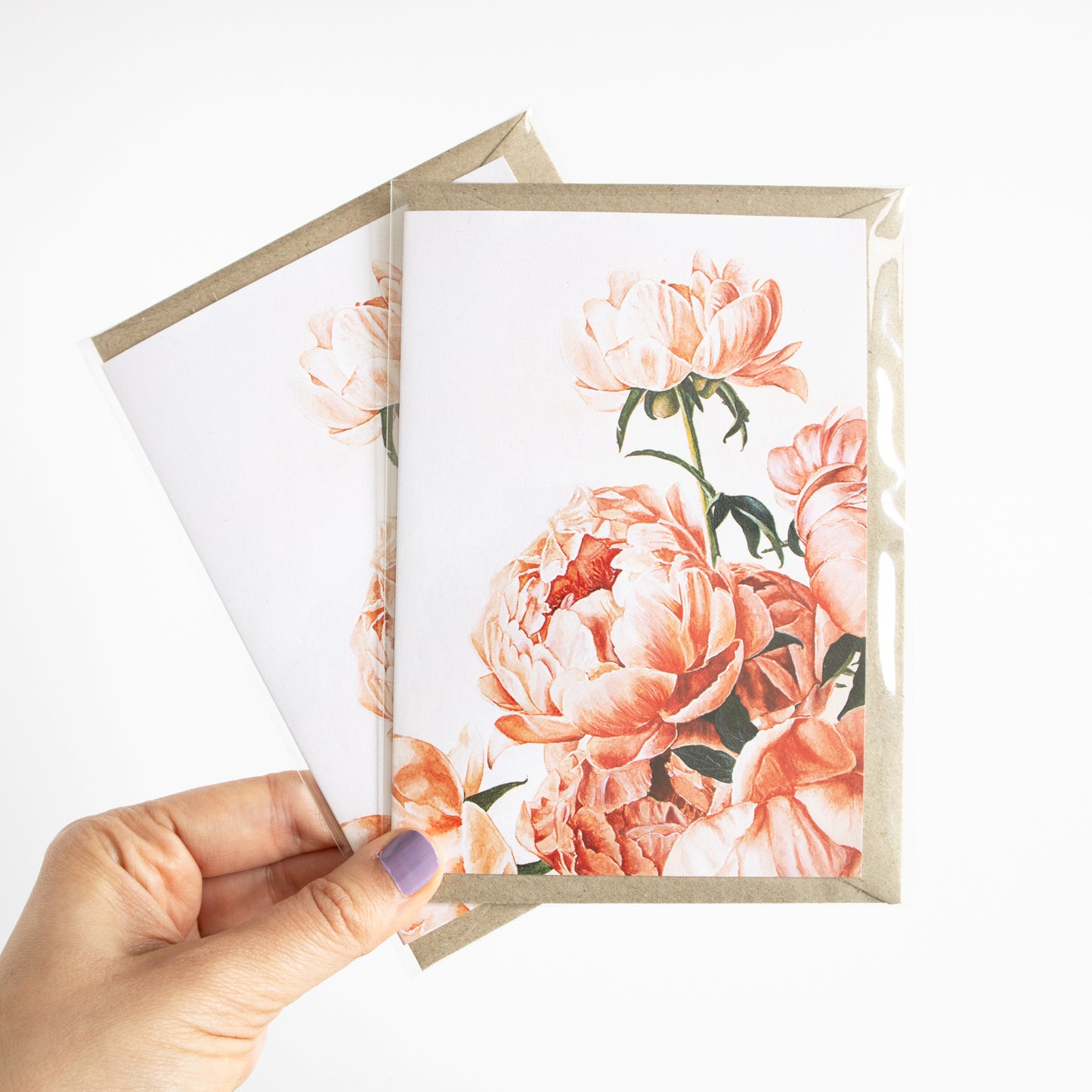 Pink Peonies Greeting Card