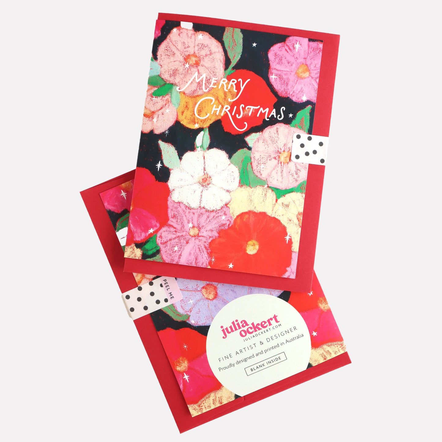 Floral Merry Christmas Greeting Card