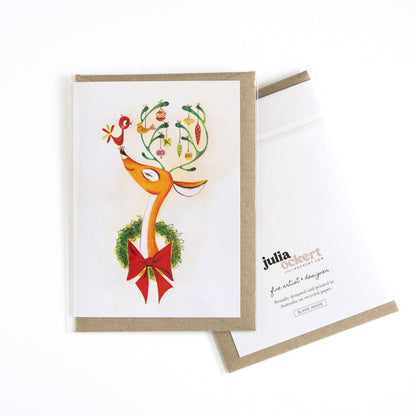 Retro Xmas Reindeer Greeting Card