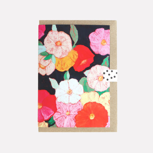 Flowers On Black (All Occasions) Greeting Card