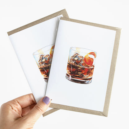 Old Fashioned Cocktail Greeting Card