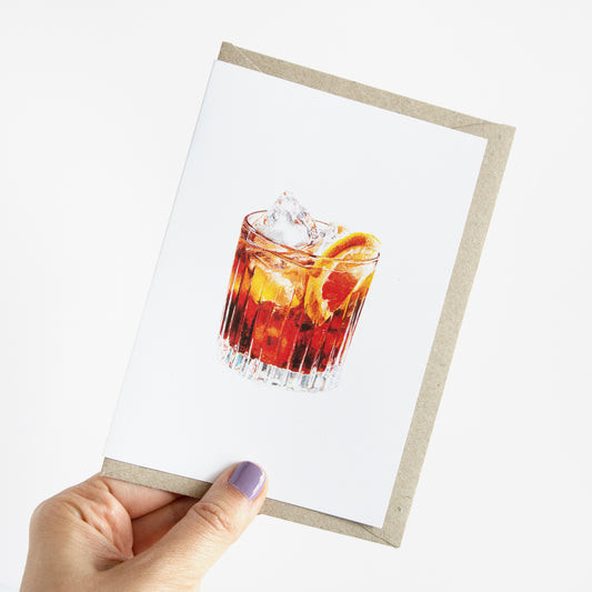 Negroni Cocktail Greeting Card