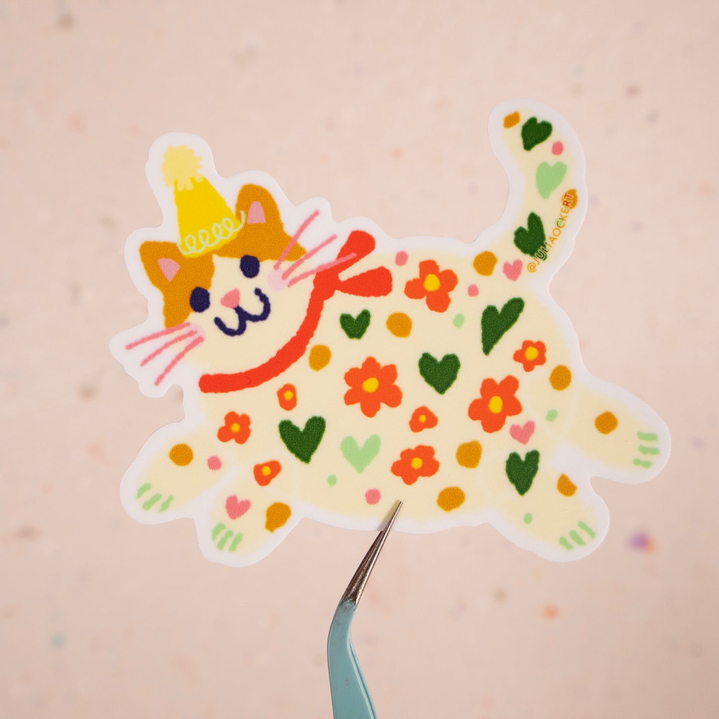 Party Hat Chunky Cat Sticker