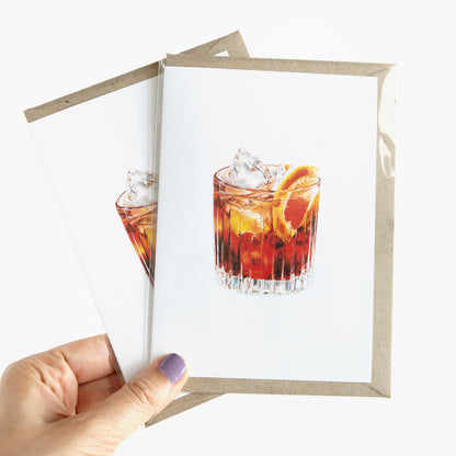 Negroni Cocktail Greeting Card