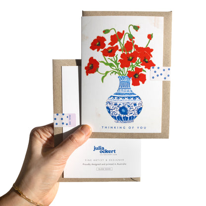 Thinking Of You (Red Poppies) Greeting Card
