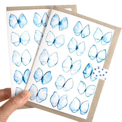 Blue Butterfly Mosaic Greeting Card