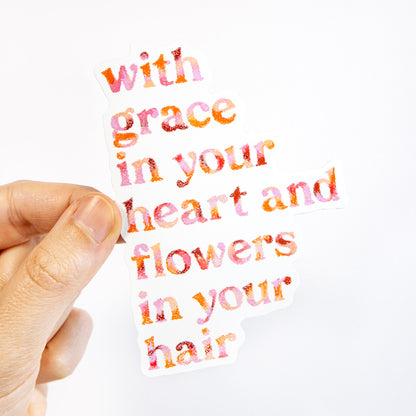 Flowers In Your Hair Vinyl Sticker