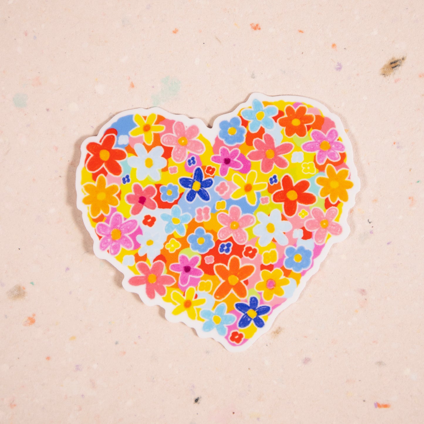 Colourful Heart Posy Sticker