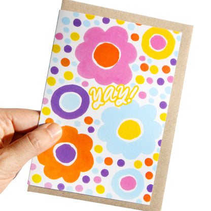 Yay! Cutesy Confetti Greeting Card
