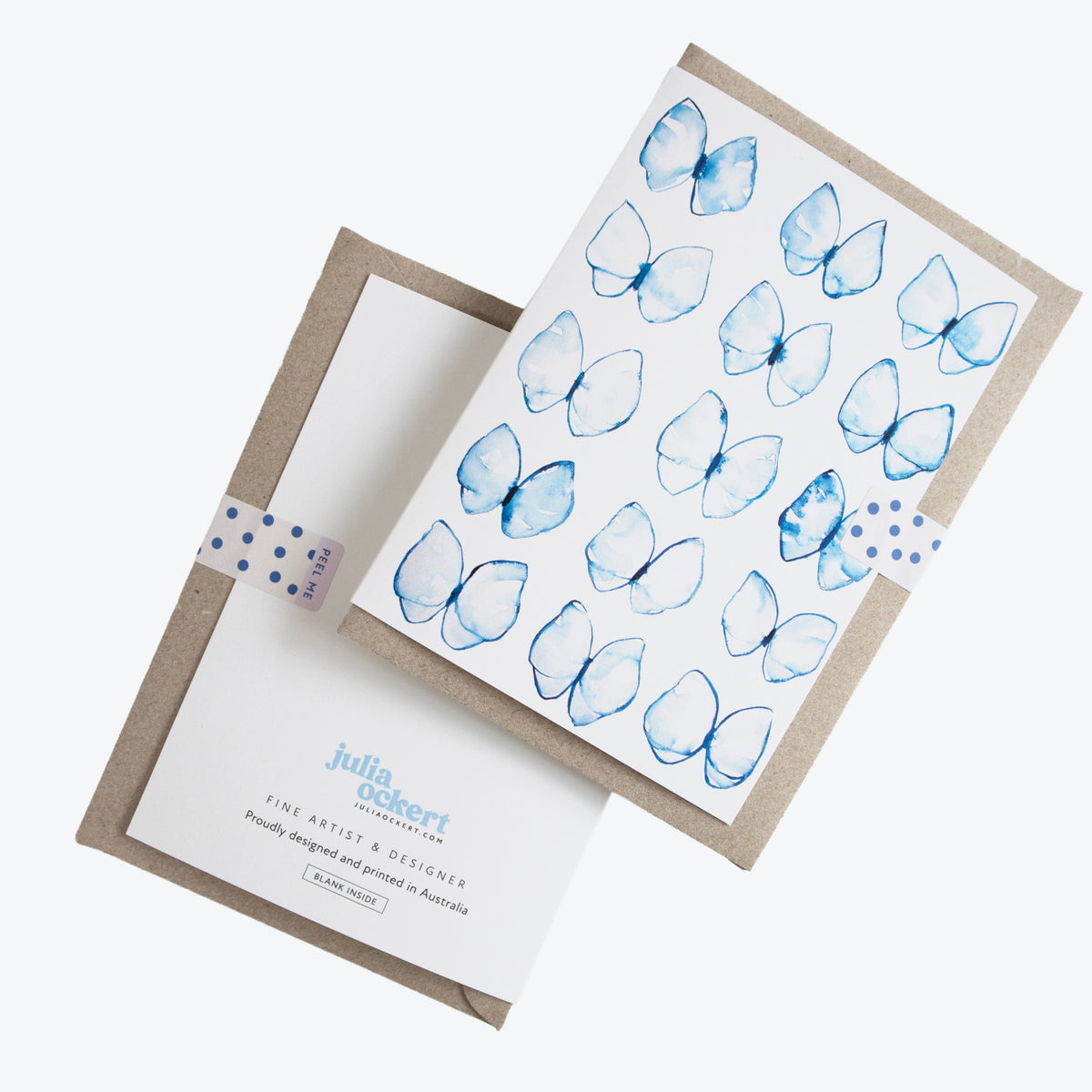 Blue Butterfly Mosaic Greeting Card