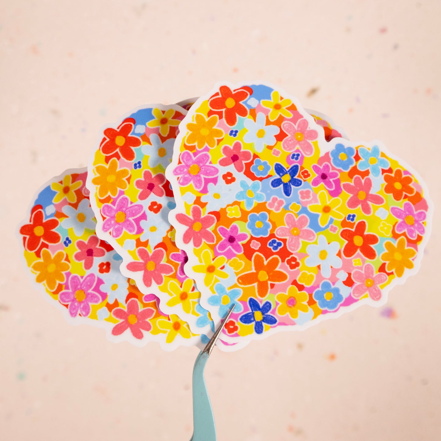 Colourful Heart Posy Sticker