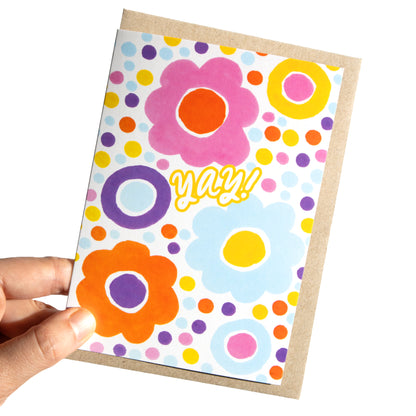 Yay! Cutesy Confetti Greeting Card