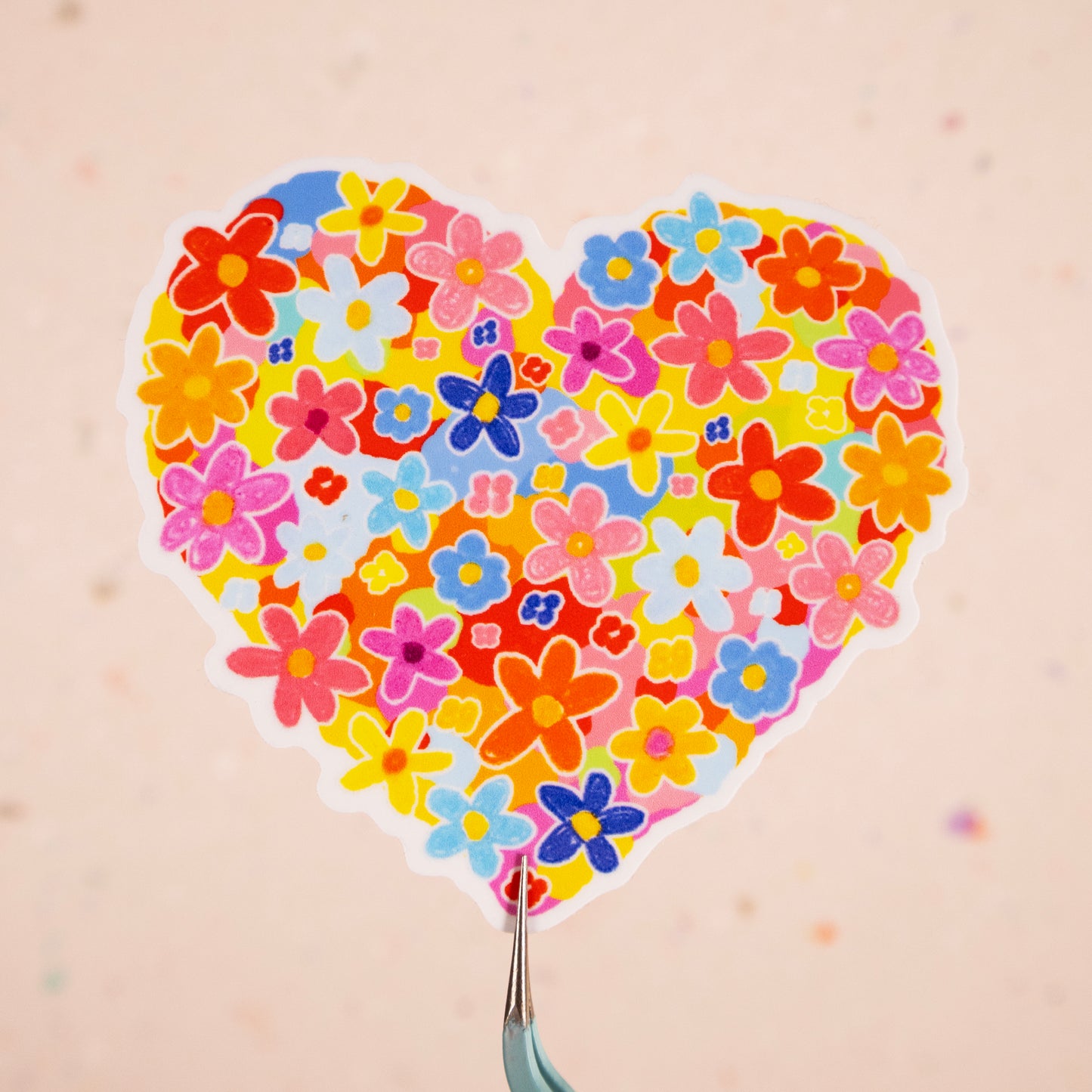Colourful Heart Posy Sticker