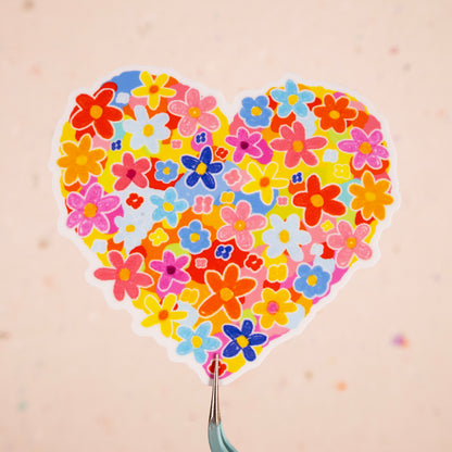 Colourful Heart Posy Sticker