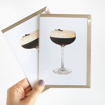 Espresso Martini Cocktail Greeting Card