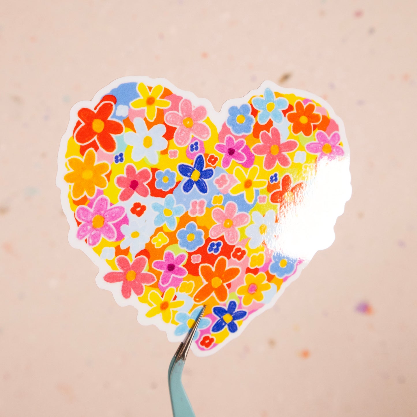 Colourful Heart Posy Sticker